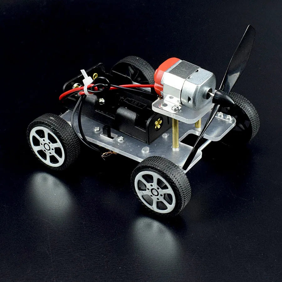 DIY wind car electronic science experiment kit for children with acrylic, metal, and plastic parts