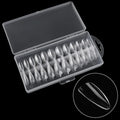 Ultra-thin seamless press-on nail art box with 240 pieces in eight styles including French and ballet