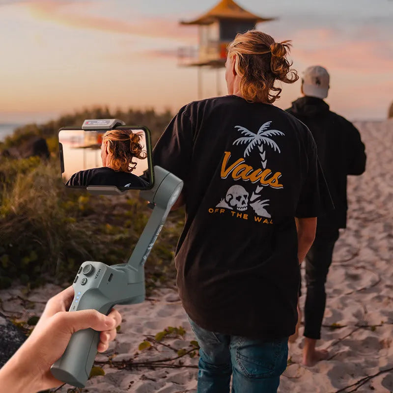 Magic Claw Mini MX grey folding mobile phone stabiliser with 3-axis movement and 20h battery life