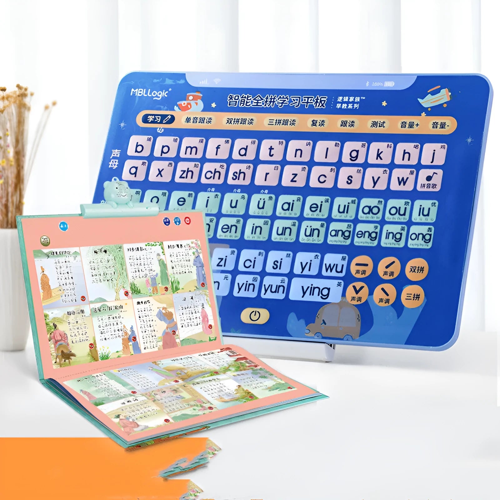 Electronic wall chart for Chinese character and pinyin learning for children aged 2 to 8 years