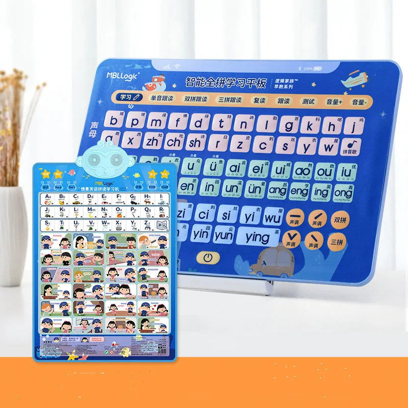 Electronic wall chart for Chinese character and pinyin learning for children aged 2 to 8 years