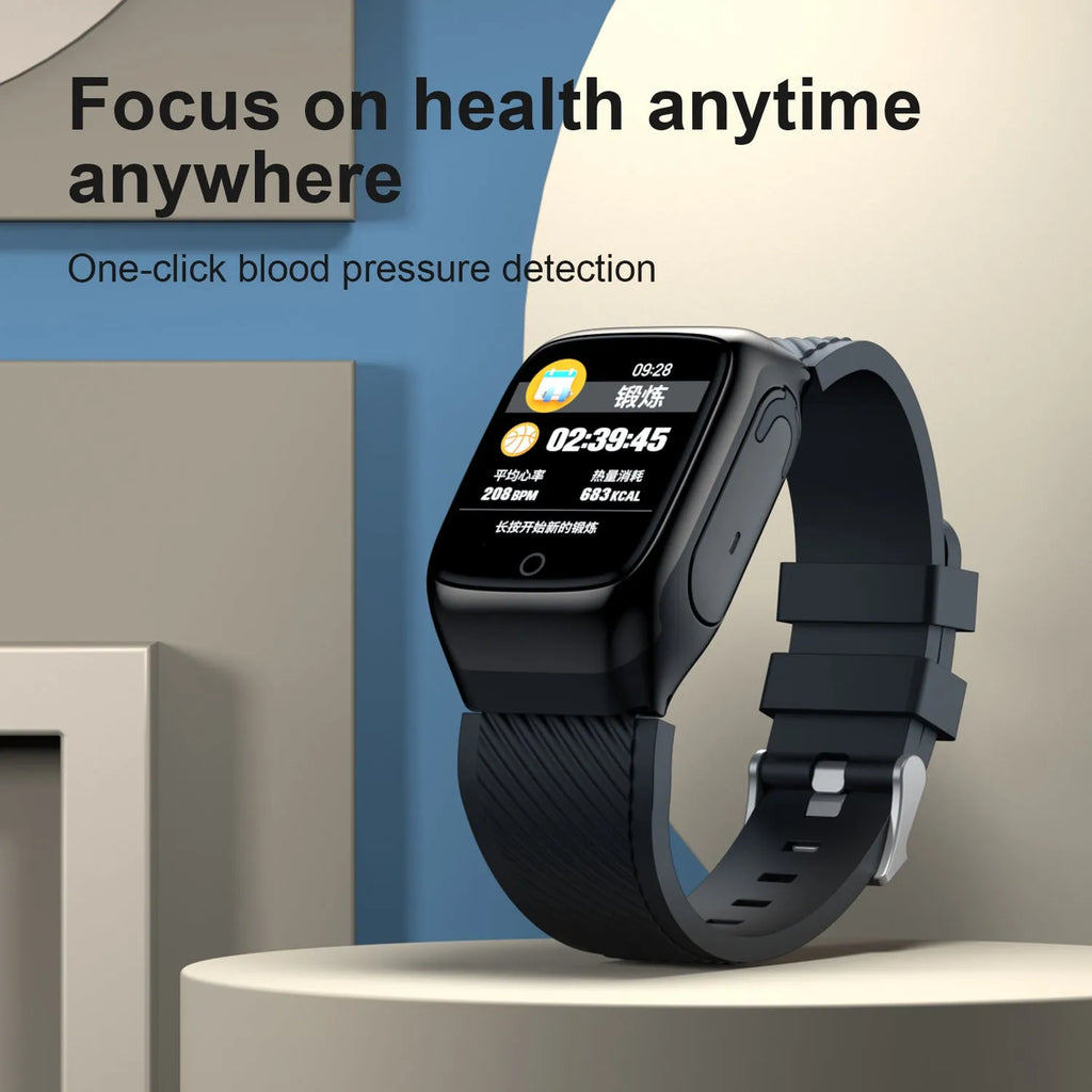 Black wireless sports smart watch bracelet with colour screen, Bluetooth 5.0 and 10 metre transmission range