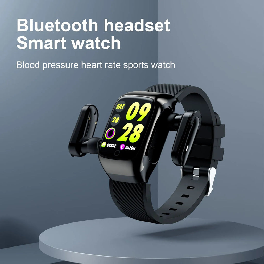 Black wireless sports smart watch bracelet with colour screen, Bluetooth 5.0 and 10 metre transmission range