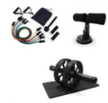 Black abdominal wheel roller with mat on floor for quiet core training exercise