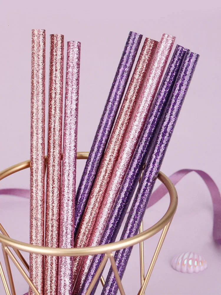 NEVER HB pencil assorted colour pack with 10 pieces in display box, including purple glitter and pale pink pencils