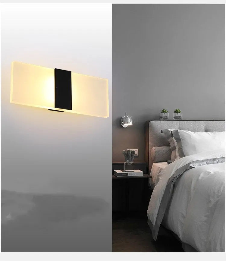 Rechargeable LED wall lamp with USB cable, 2000mAh battery, black right angle finish