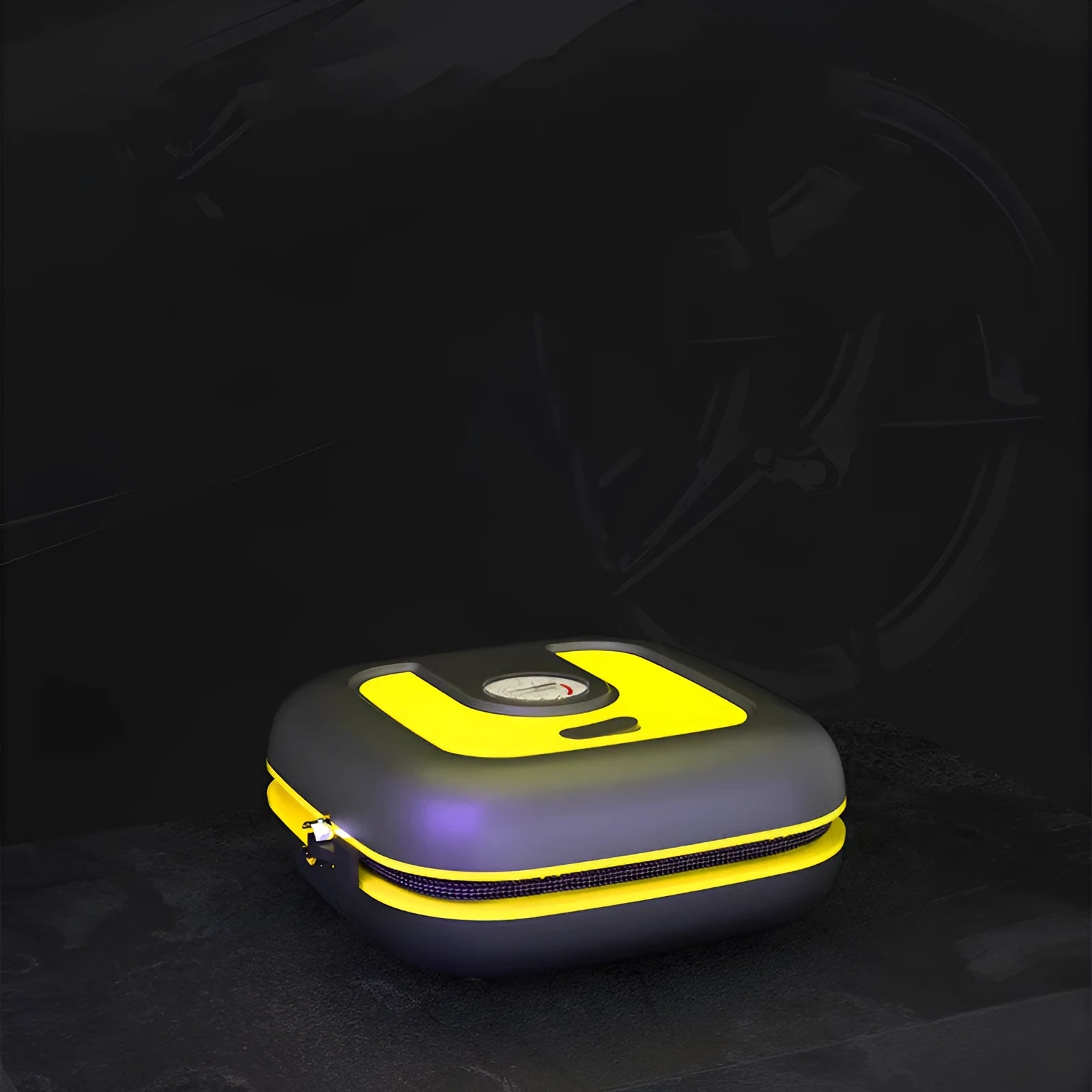 Compact portable mini air pump for car tyres with digital display and 3.2m power cord