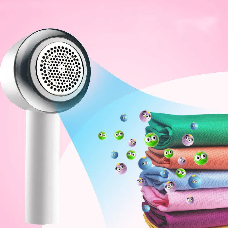White rechargeable electric clothes shaver for jersey fabrics measuring 19.3cm long