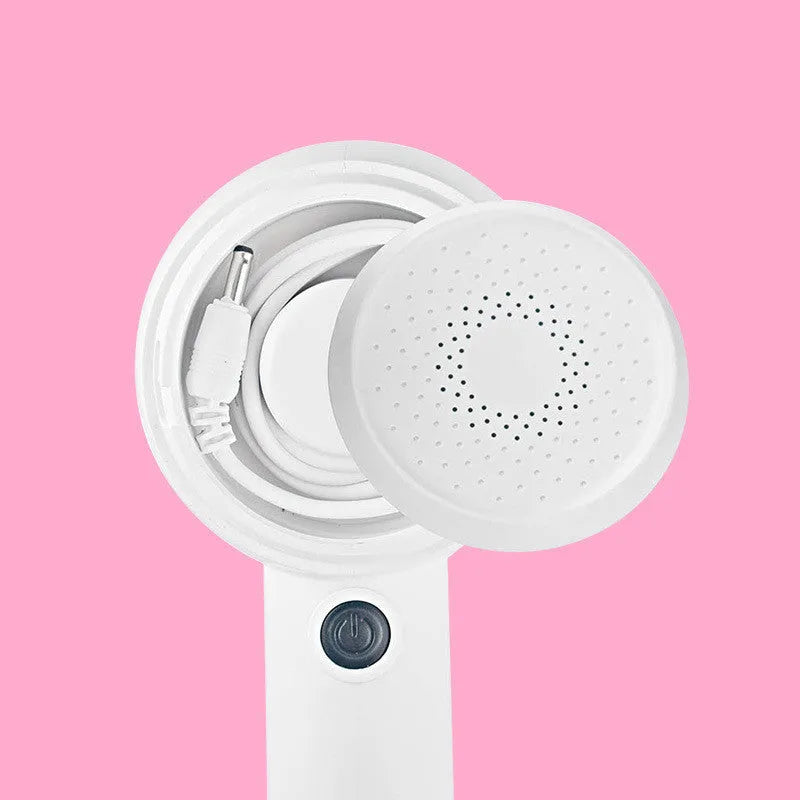 White rechargeable electric clothes shaver for jersey fabrics measuring 19.3cm long