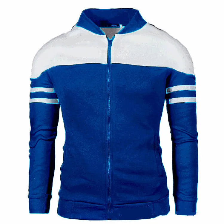 Casual zipper hooded jacket in autumn cotton blend, four colours, sizes L to 4XL