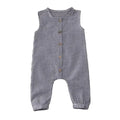 Black baby romper with lid buckle closure and sleeveless cotton design for newborns
