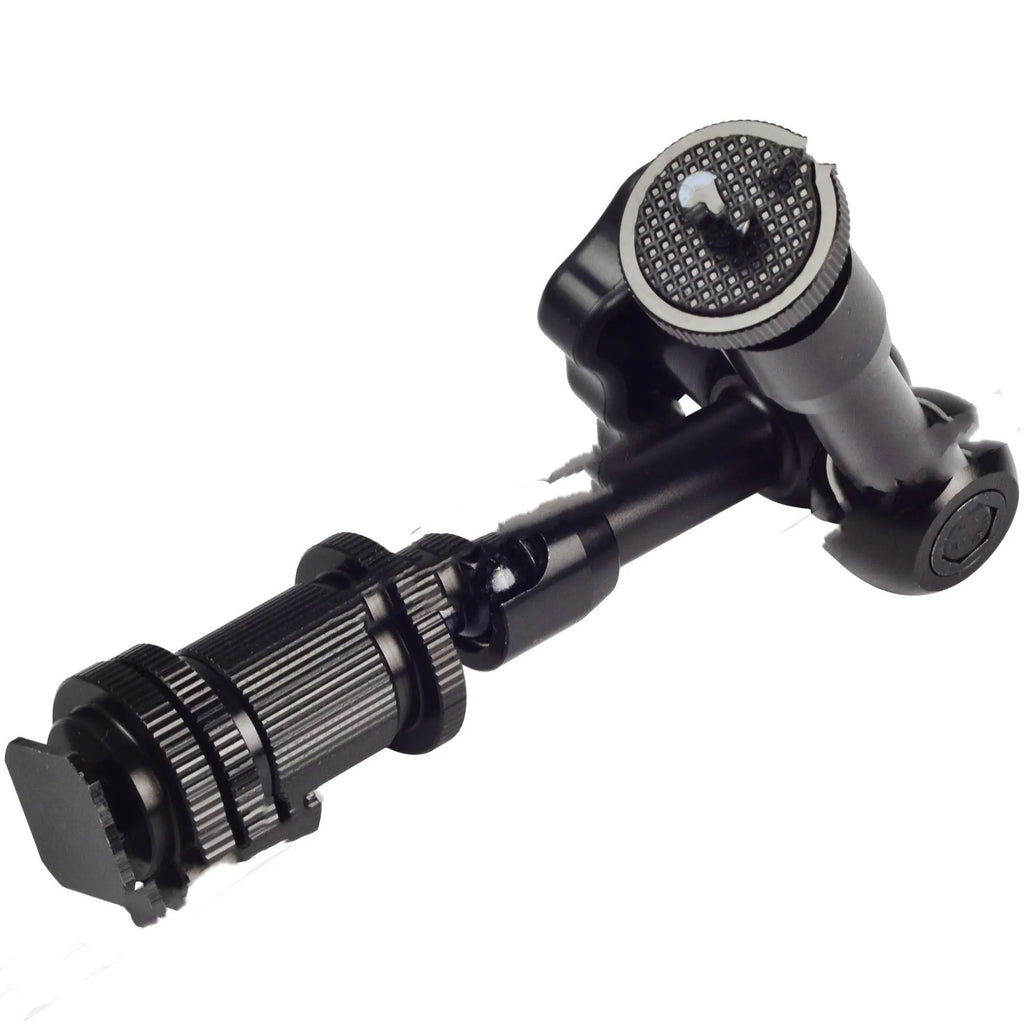 Black MENGS 7 inch all-metal magic friction articulating arm with hot shoe mount for DSLR camera accessories
