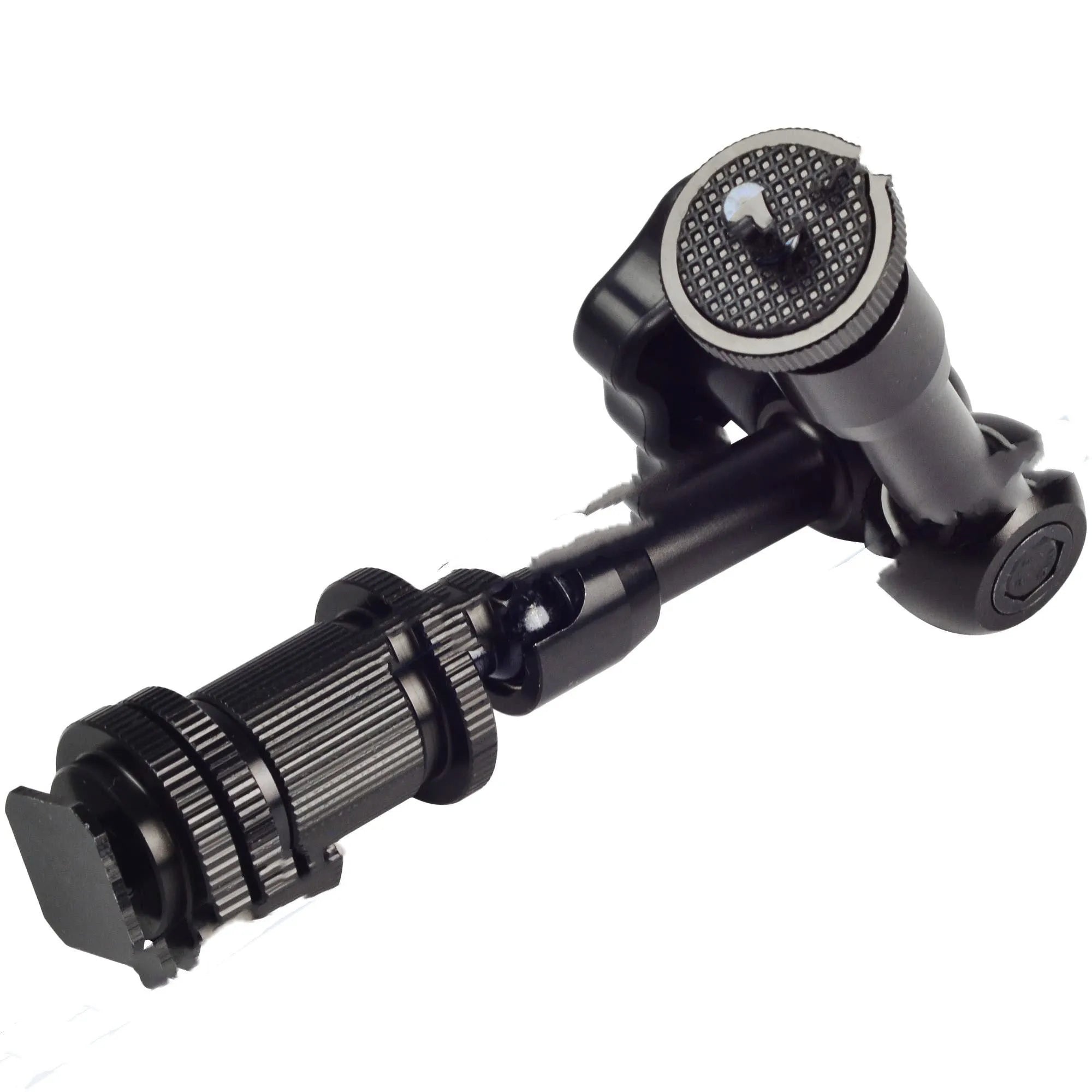 Black MENGS 7 inch all-metal magic friction articulating arm with hot shoe mount for DSLR camera accessories