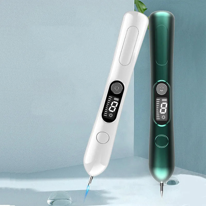 LCD laser plasma pen for wart mole removal dark spot skin tag remover with stainless steel needle and LCD display