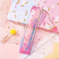 Quicksand design bookmark ruler showing 15cm straightedge with decorative pattern in choice of six colours