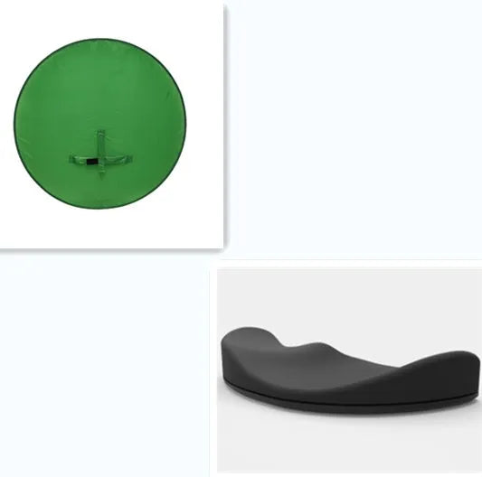 Foldable reflector for chair photography background board in green, nylon fabric, unfolded 150x200 cm with steel spring frame