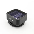 Black SANYK 1.33x anamorphic lens for smartphones creating cinematic widescreen video.