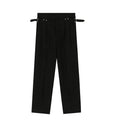 Men's straight fit suit trousers in solid colour Korean style autumn wear white colour