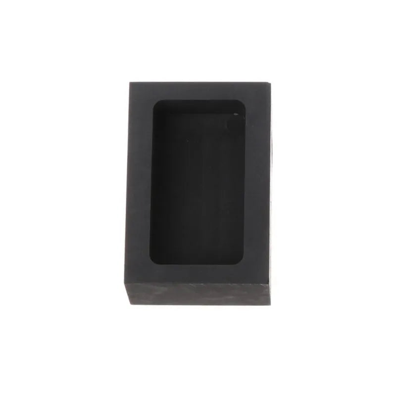 Square graphite crucible for melting precious metals with high-purity material