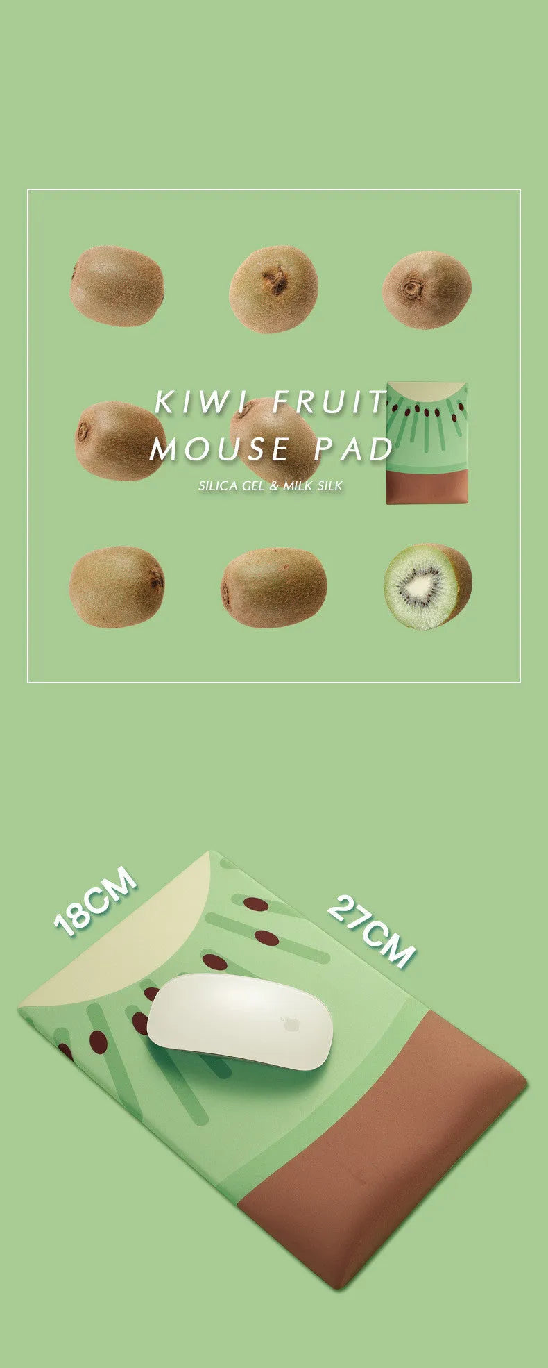 A soft, thickened wrist mouse pad with a printed graphic, shown on a desk.