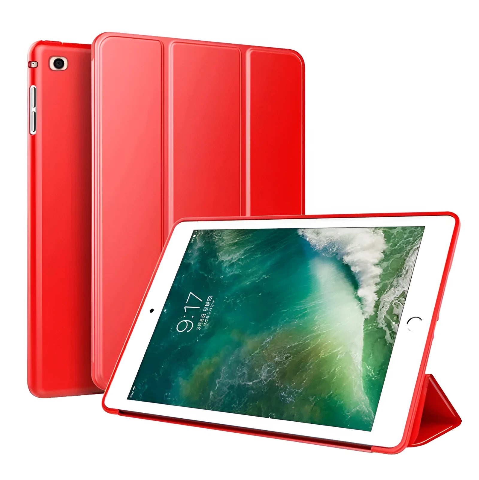 iPad protective case with built-in silicone stand in various colours for 9.7-inch tablet models