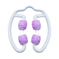 Purple and pink silicone annular leg massage rollers for fitness.