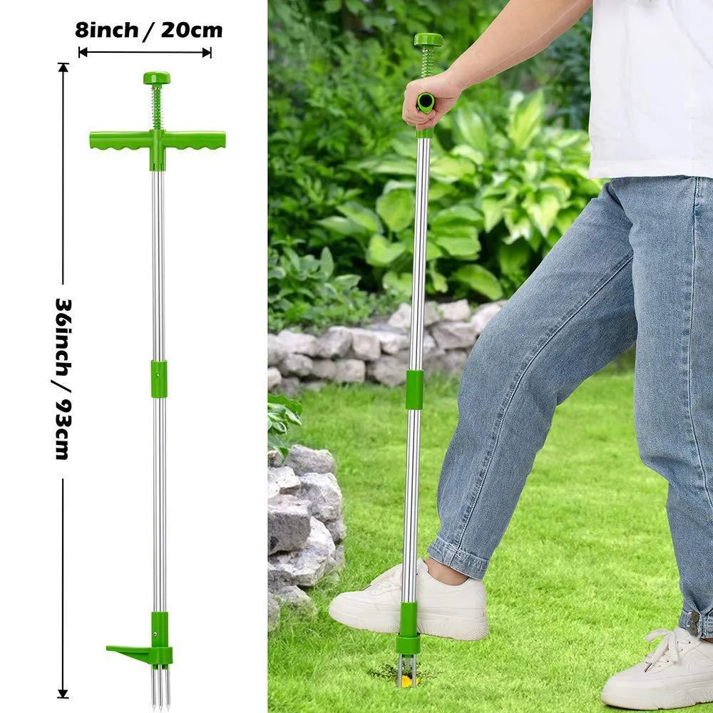 Manual aluminium garden weeding tool measuring 50cm long for weed removal and digging