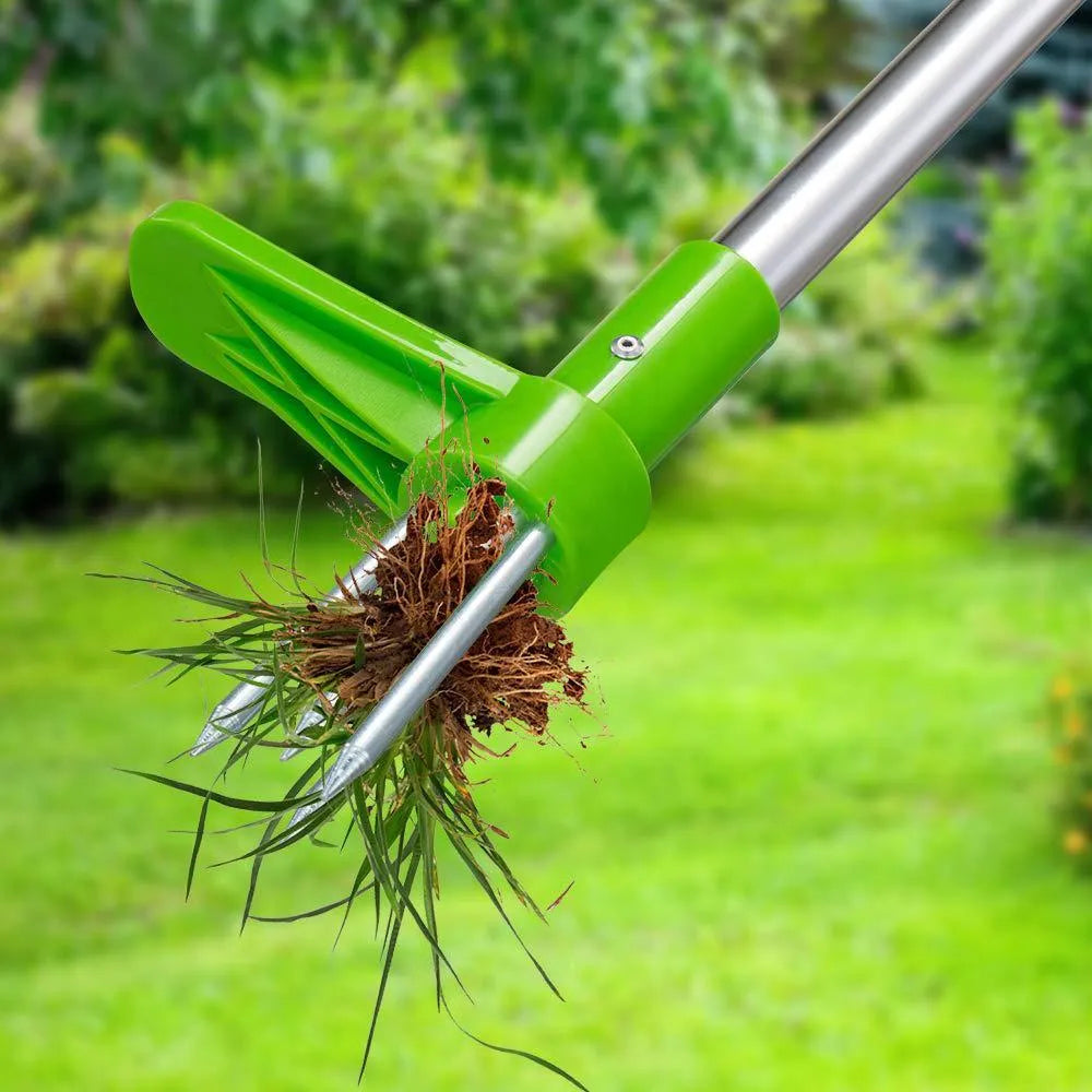 Manual aluminium garden weeding tool measuring 50cm long for weed removal and digging