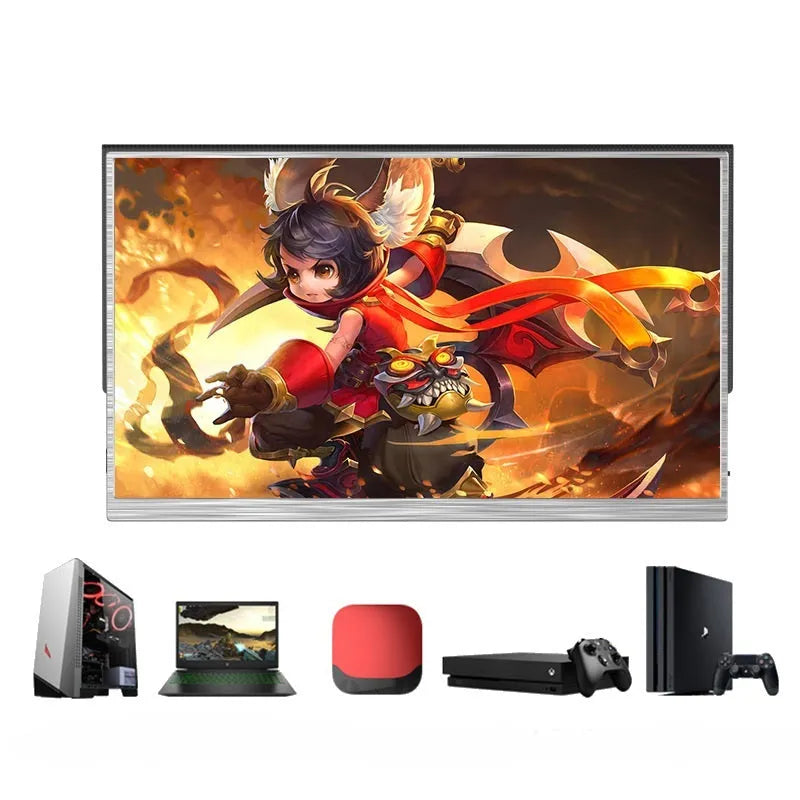 ZeusLap 15-inch portable gaming display with ultra-thin design showing split screen function