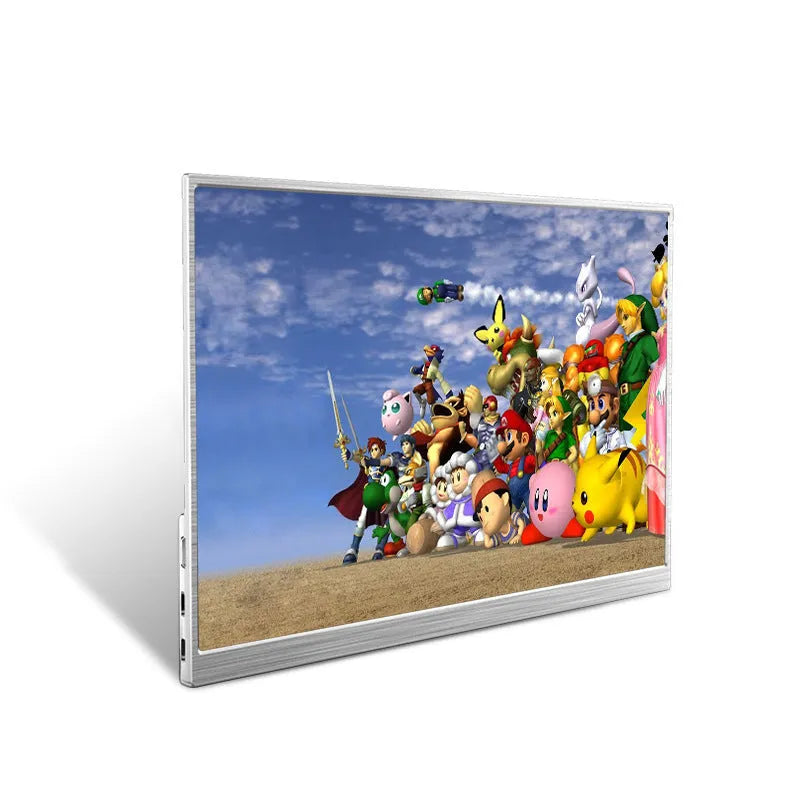 ZeusLap 15-inch portable gaming display with ultra-thin design showing split screen function