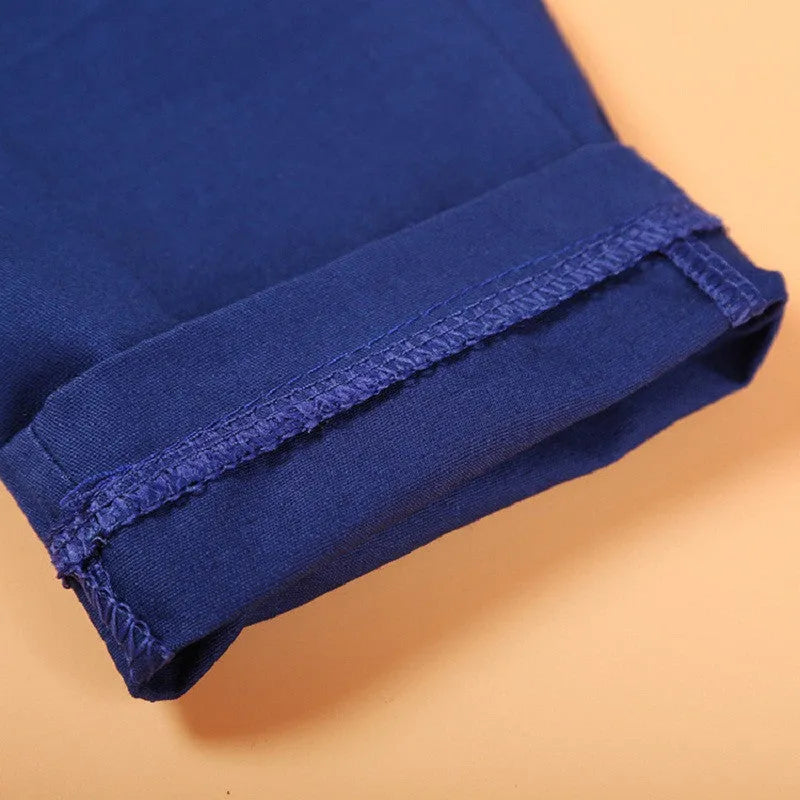 Boys' blue cotton suit set with turtleneck, vest, tie, and trousers for formal occasions