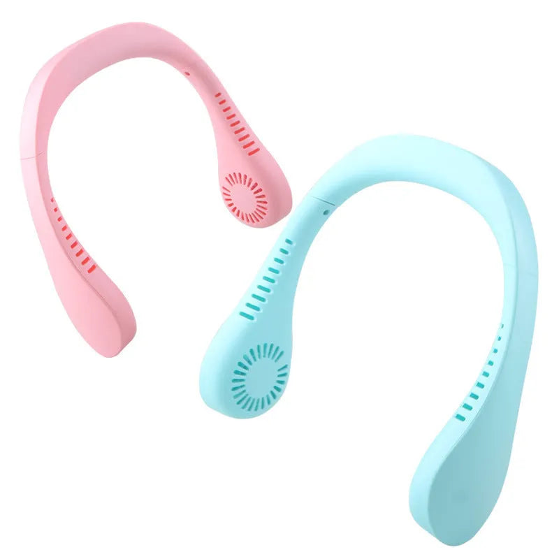 Summer Air USB neck fan blue pink hands-free portable personal cooler