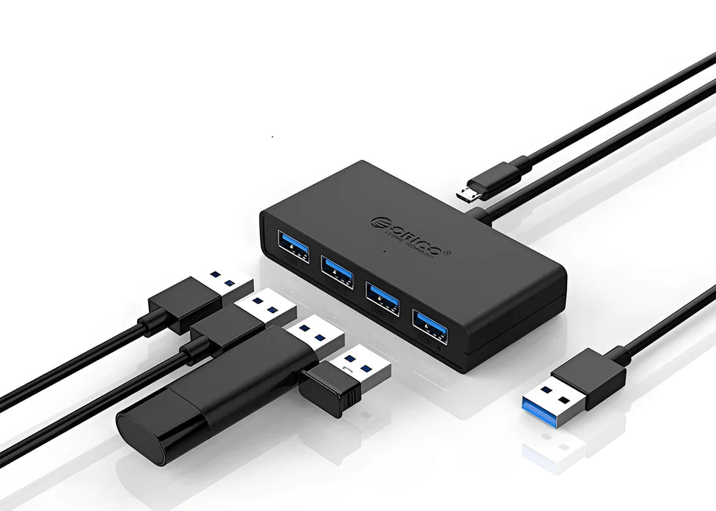 ORICO G11-H4 black USB 3.0 hub with four ports and 30cm cable