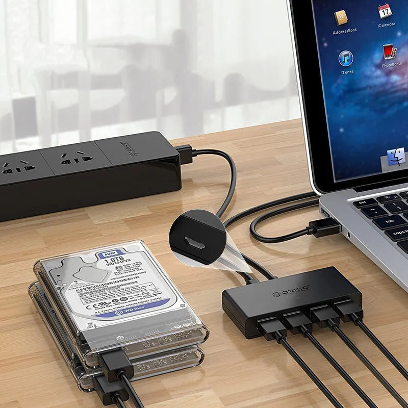 ORICO G11-H4 black USB 3.0 hub with four ports and 30cm cable
