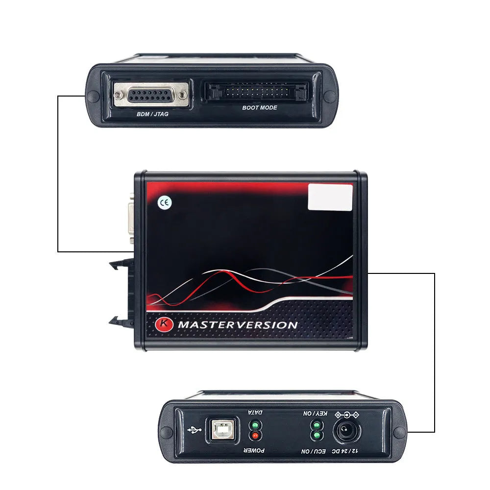 Black KESS V2 car computer diagnostic flashing tool with brush writing tool set