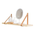 Pine wood wall storage rack with Nordic design for remote controls and cosmetics