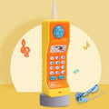 Baby electronic toy phone in bright colours with buttons that produce different sounds