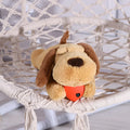 Brown plush dog toy with removable heartbeat simulator for anxiety relief and chewing