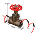 Red steampunk industrial light switch valve with gray copper tee and 3/4 inch thread