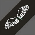 Black car reflective angel wing sticker size 40x11cm on a rear car window for personalisation and night safety