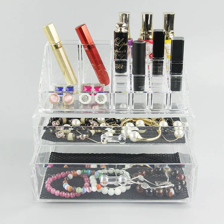 Clear foldable acrylic storage organiser box with transparent sides showing 18-litre capacity.