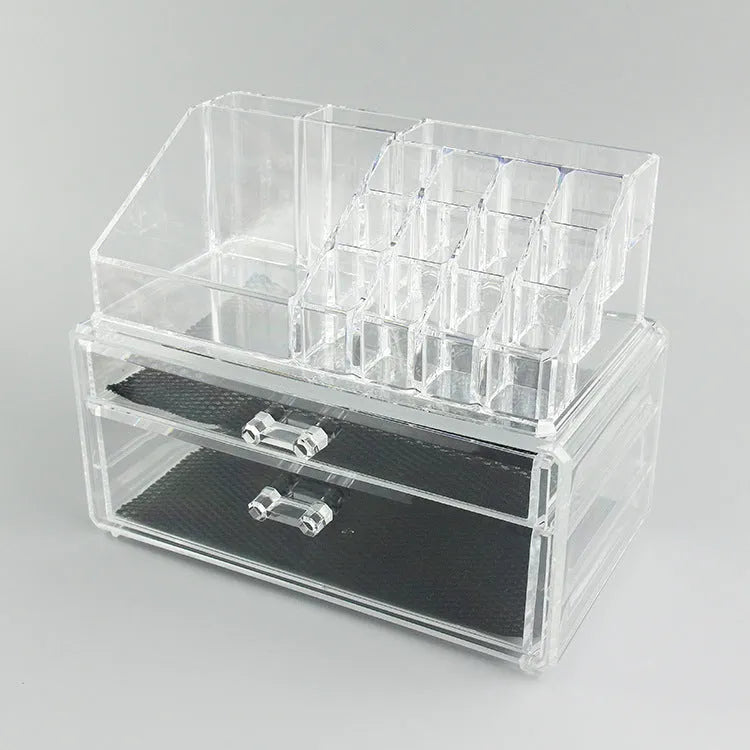 Clear foldable acrylic storage organiser box with transparent sides showing 18-litre capacity.