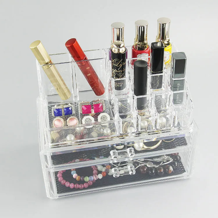 Clear foldable acrylic storage organiser box with transparent sides showing 18-litre capacity.