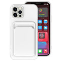 Candy colour iPhone case with card holder in solid colours, silicone TPU back cover for iPhone 6 to 12 Pro Max