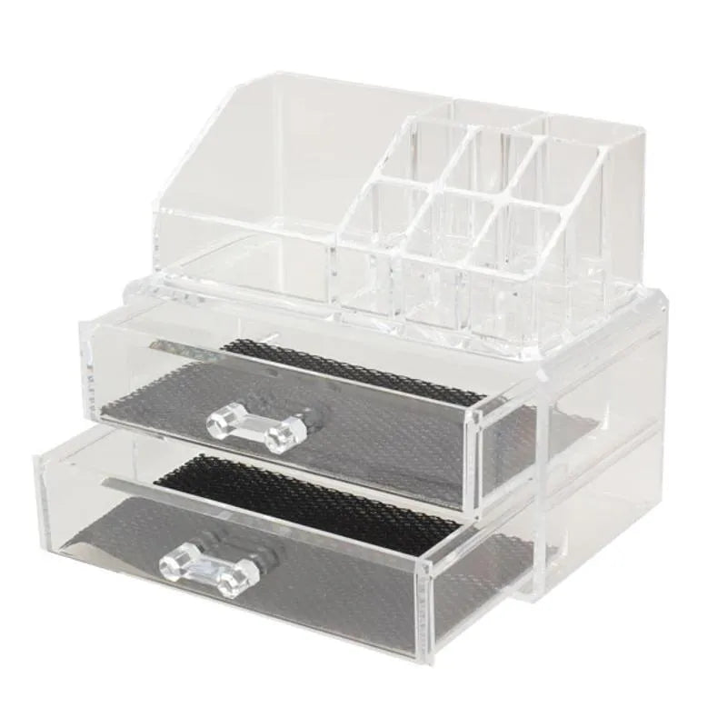 Clear foldable acrylic storage organiser box with transparent sides showing 18-litre capacity.