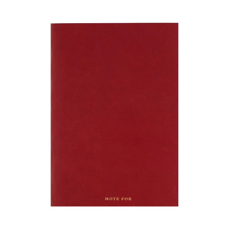 Soft imitation leather notebook with bronzing in red, A5 size, opened to dot matrix pages