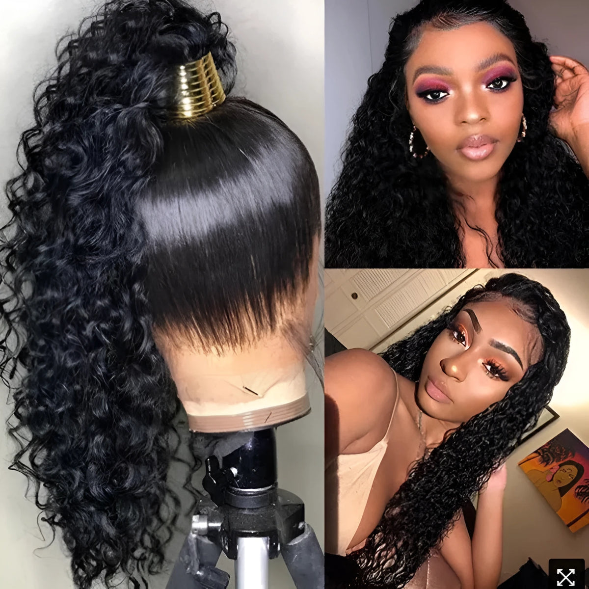 African small rolls with explosive head long curls in black, 10 inch length, high temperature wire construction