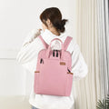 15.6-inch canvas laptop backpack, 30.0cm x 13.0cm x 38.0cm, zip-top, Black Khaki Pink off white