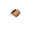 Hand-painted wooden rectangle breakfast plate in Japanese style with plain pattern, available in multiple sizes