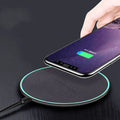 Black 10W wireless car charger with aluminium alloy casing for Apple Samsung Huawei Xiaomi phones